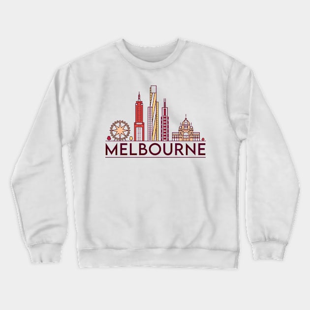 Melbourne cityscape Crewneck Sweatshirt by SerenityByAlex